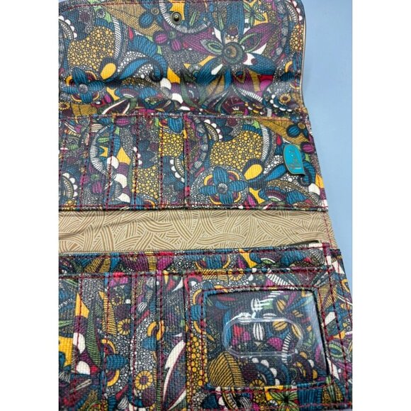 Sakroots Red Boho Wallet Coated Canvas Tri-Fold - Picture 4 of 8